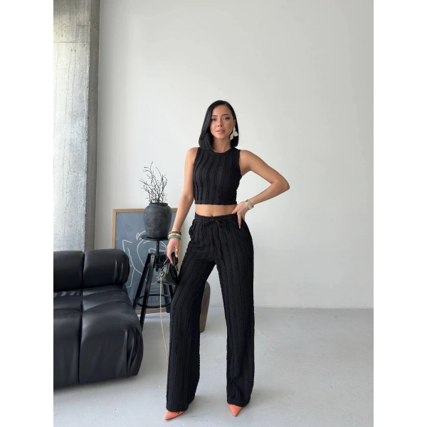 Ters Dikişli Halter Yaka İkili Takım