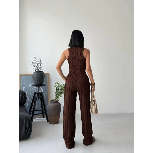 Ters Dikişli Halter Yaka İkili Takım