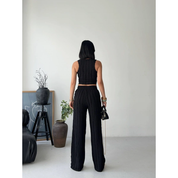 Ters Dikişli Halter Yaka İkili Takım