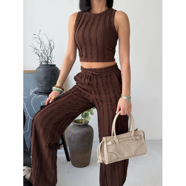 Ters Dikişli Halter Yaka İkili Takım