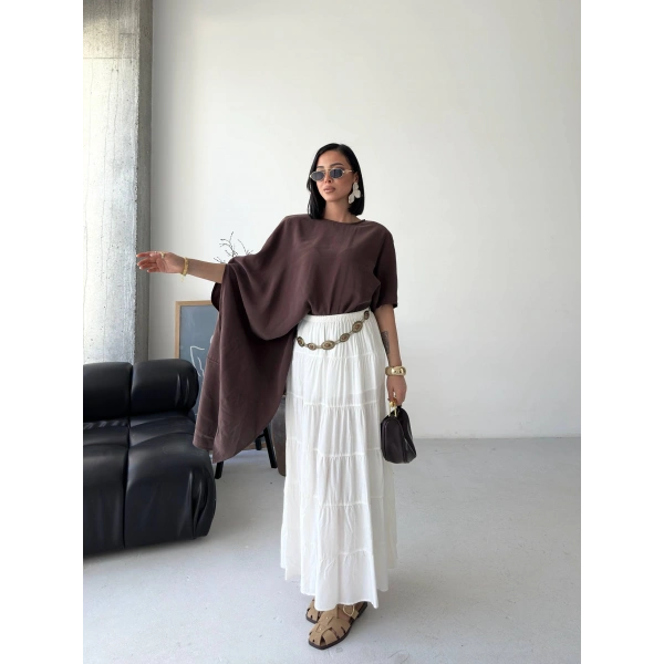 Asimetrik Dökümlü Salaş Bluz