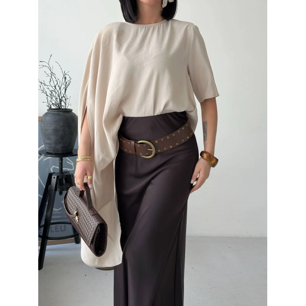 Asimetrik Dökümlü Salaş Bluz