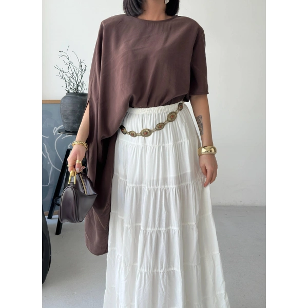 Asimetrik Dökümlü Salaş Bluz