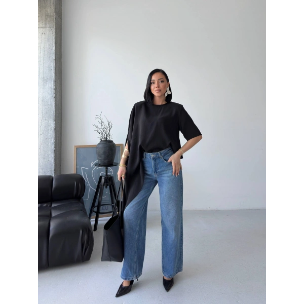 Asimetrik Dökümlü Salaş Bluz