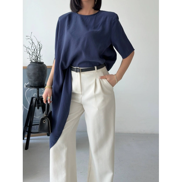 Asimetrik Dökümlü Salaş Bluz