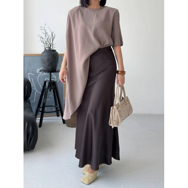 Asimetrik Dökümlü Salaş Bluz