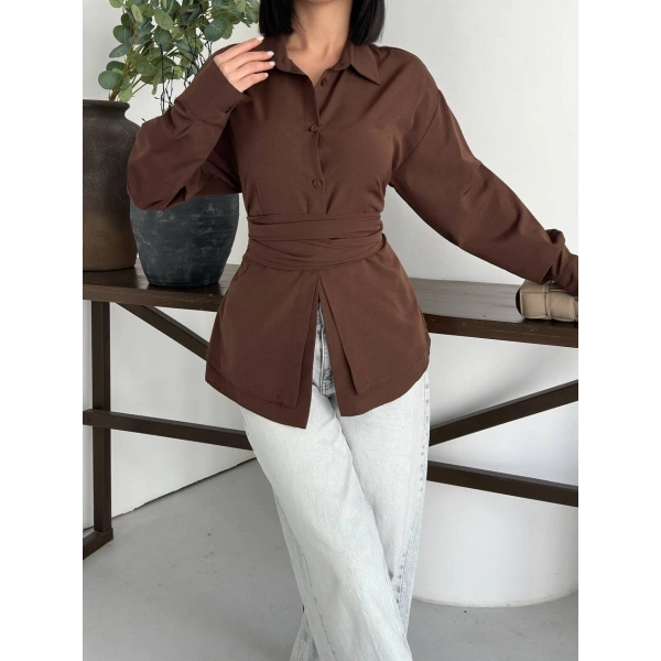 Bağlama detaylı gömlek