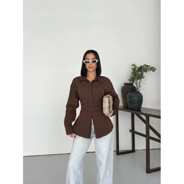 Bağlama detaylı gömlek