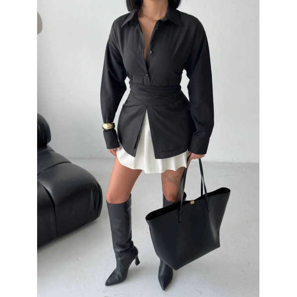 Bağlama detaylı gömlek