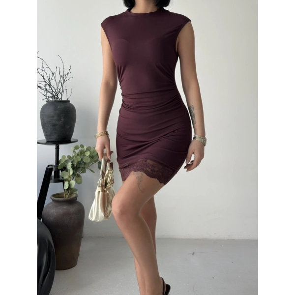 Dantel Detay Mini Elbise