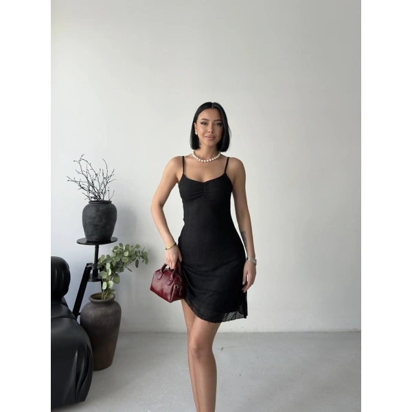 Bürümcük kumaş astarlı mini elbise