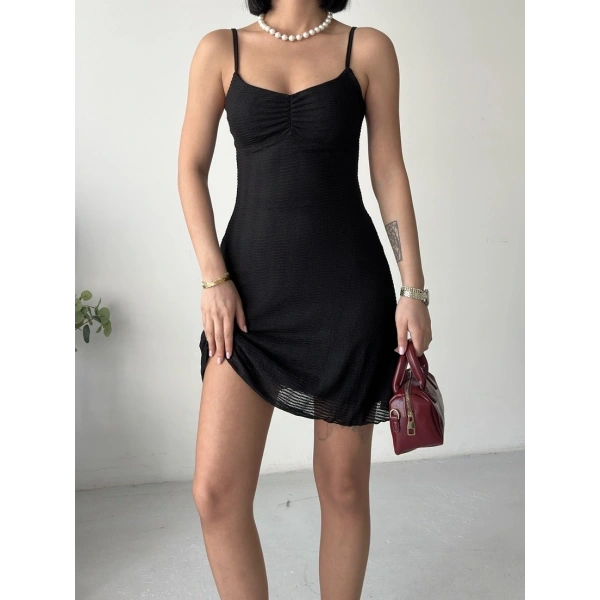 Bürümcük kumaş astarlı mini elbise