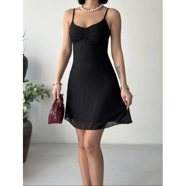 Bürümcük kumaş astarlı mini elbise