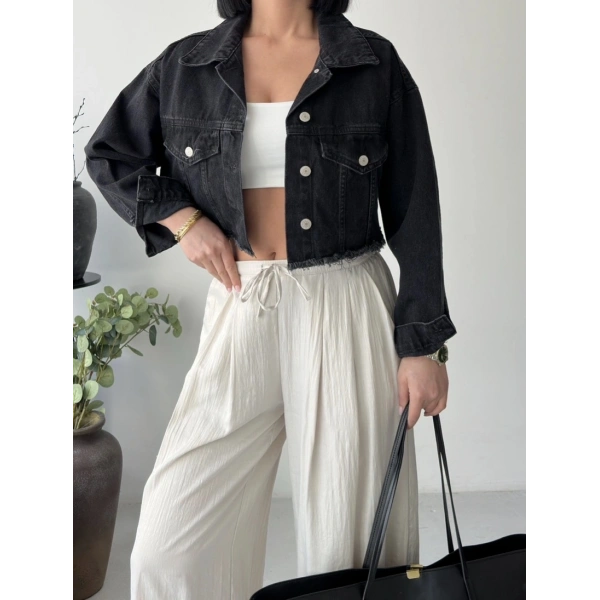 Crop Denim Ceket