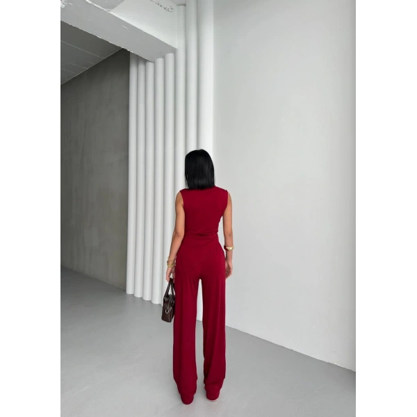 Sıfır kol asimetrik detay ikili takım