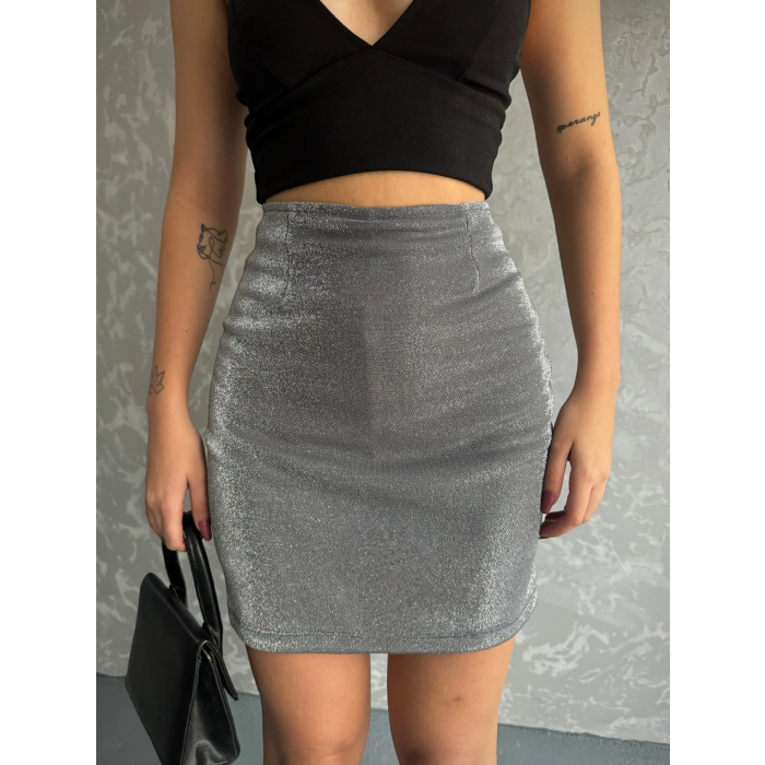 Simli şortlu mini etek