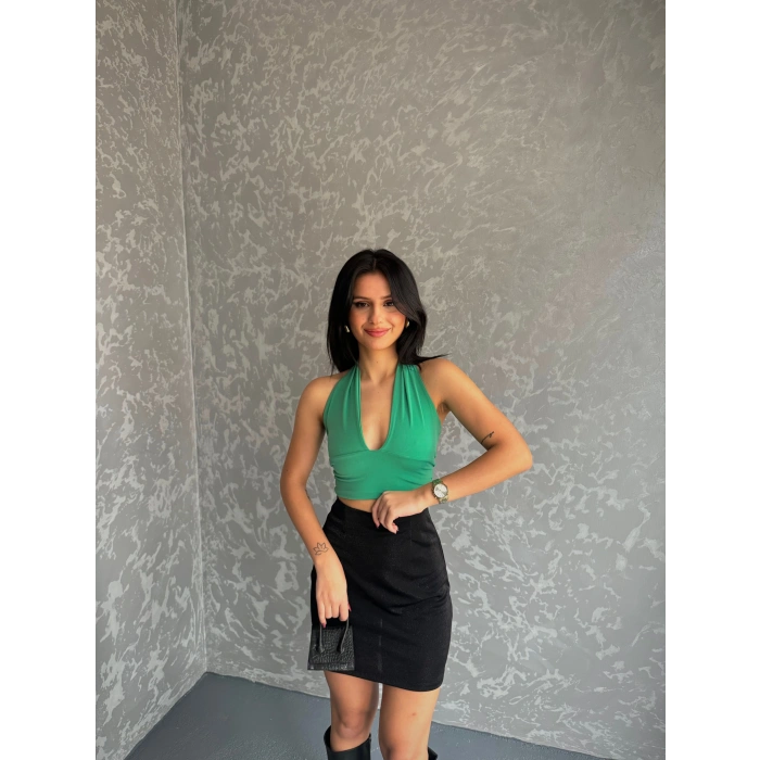 Simli şortlu mini etek