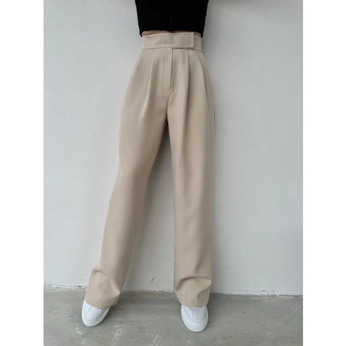 Cırtlı palazzo kumaş pantolon