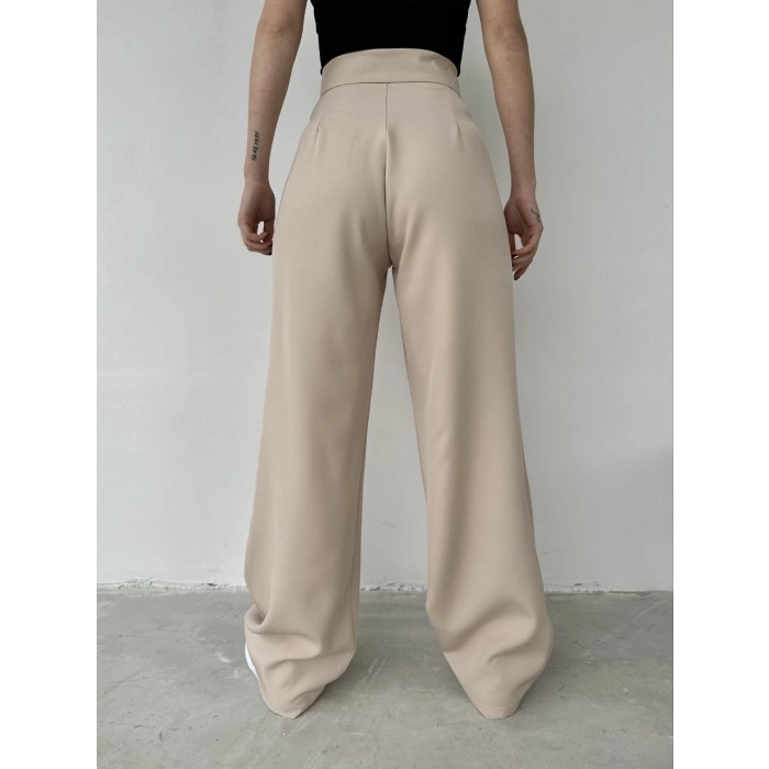 Cırtlı palazzo kumaş pantolon