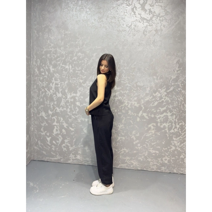 Tensel kumaş bel lastikli ikili takım