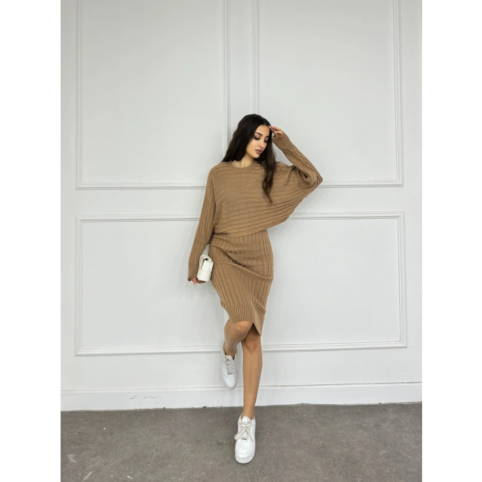 Triko kazak elbise takım