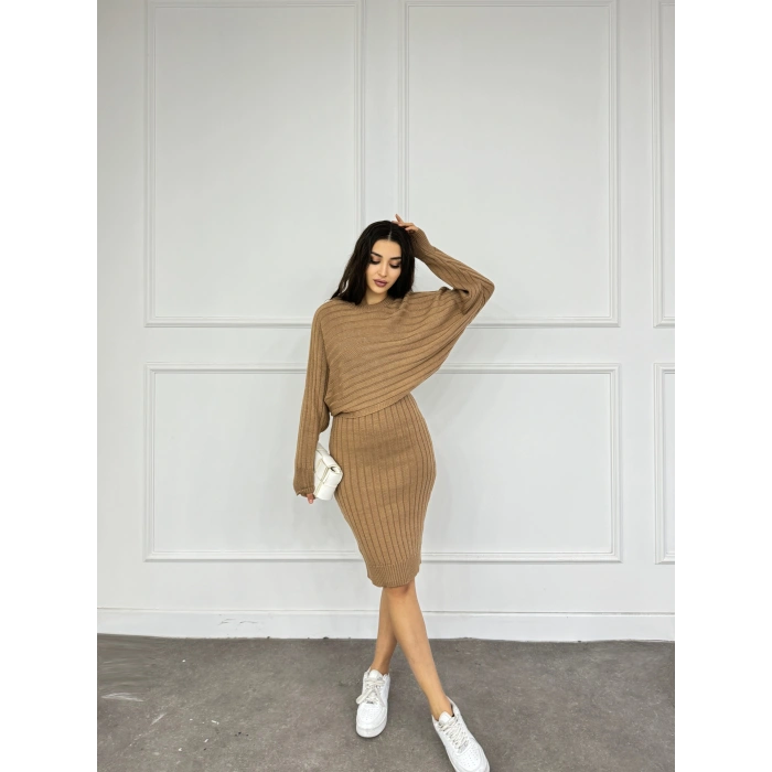 Triko kazak elbise takım