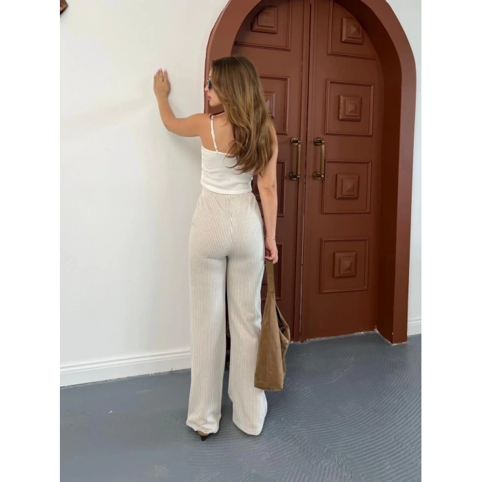 Çizgi detay pantolon