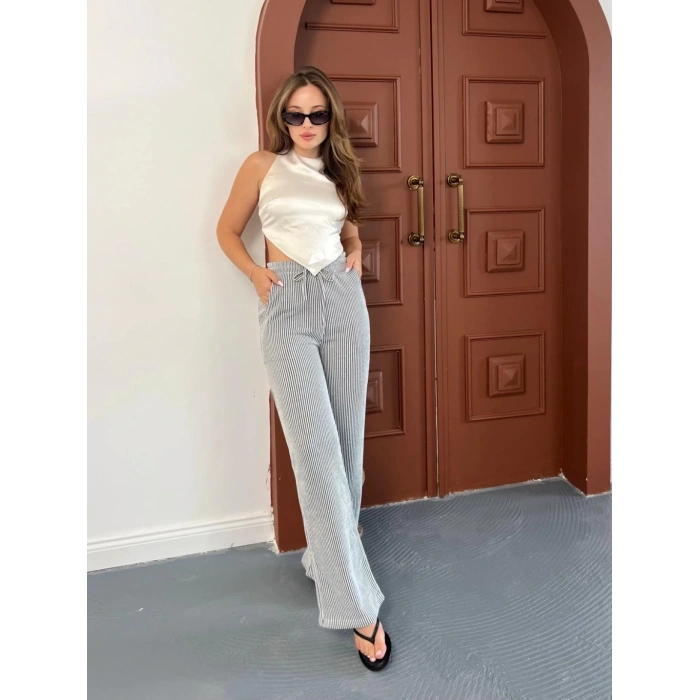 Çizgi detay pantolon