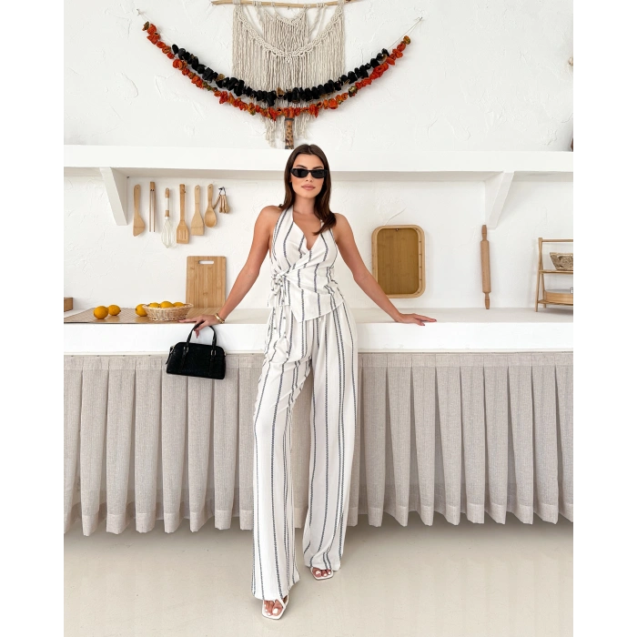 Önü bağlamalı rustik ikili takım