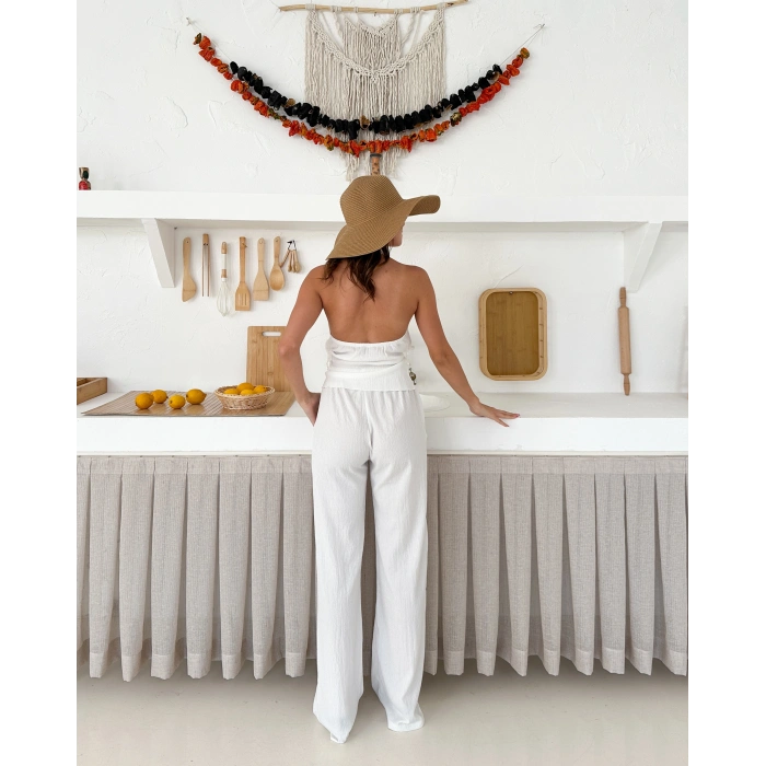 Önü bağlamalı rustik ikili takım