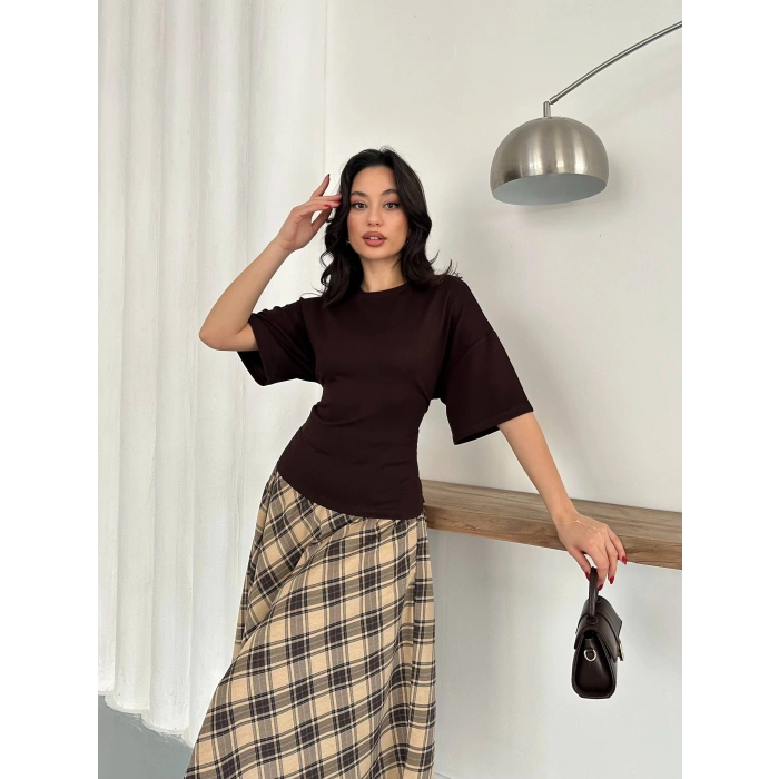 Arkadan bağlamalı bluz