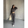 Fitili crop ve pantolonlu triko ikili takım