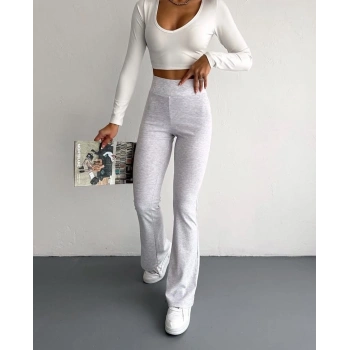 İspanyol paça bel lastikli tayt