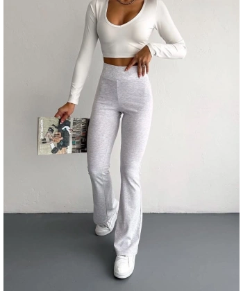 İspanyol paça bel lastikli tayt