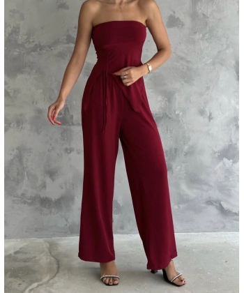 Straplez büzgülü ikili takım