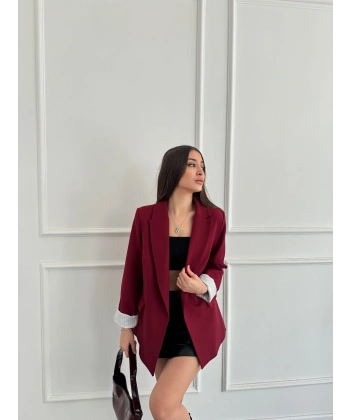 İçi çizgili blazer ceket