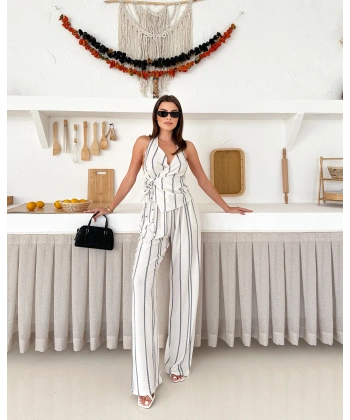 Önü bağlamalı rustik ikili takım