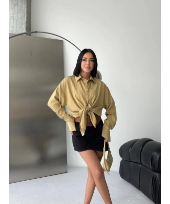 Çizgili Oversize tensel gömlek