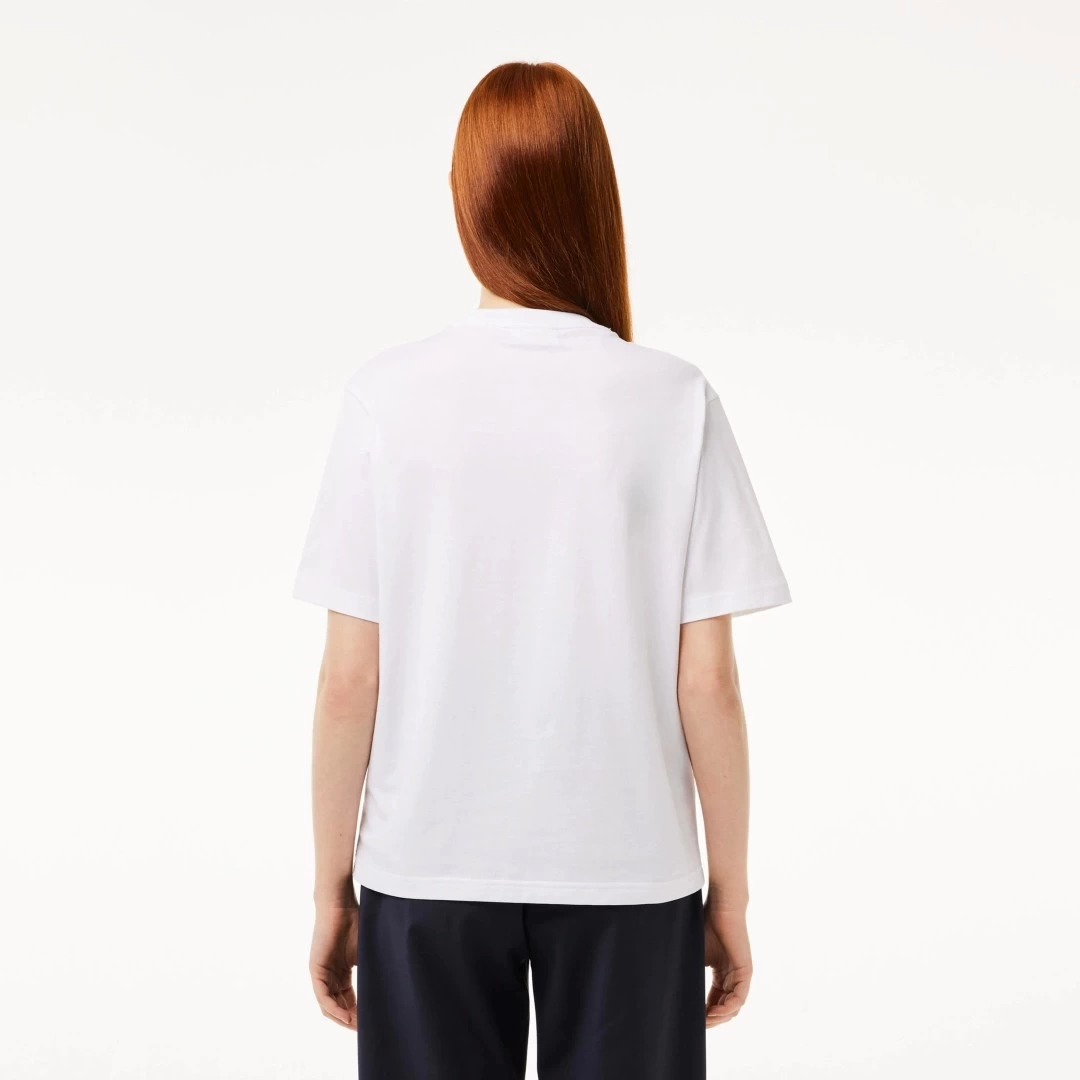 Classic Fit Bisiklet Yaka Kadın T-Shirt Beyaz