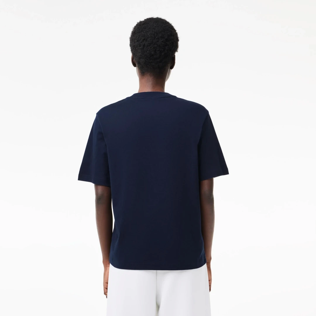 Classic Fit Bisiklet Yaka Kadın T-Shirt Lacivert