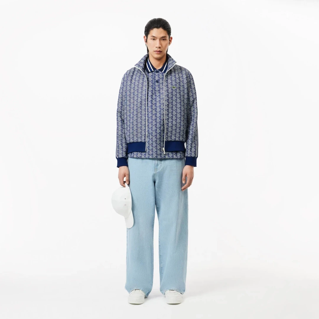 Classic Fit Monogram Polo Mavi