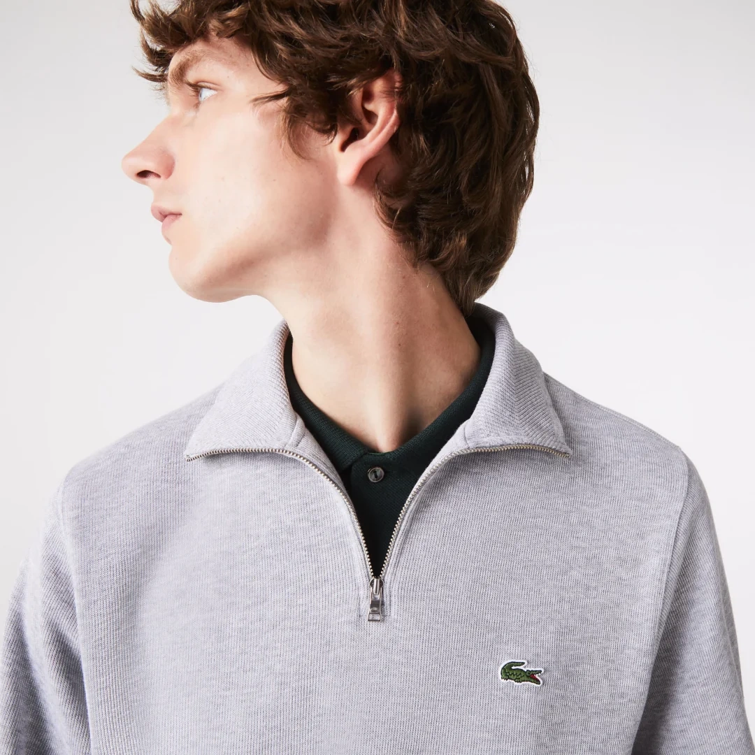 Classic Fit Yarım Fermuarlı Sweatshirt Gri