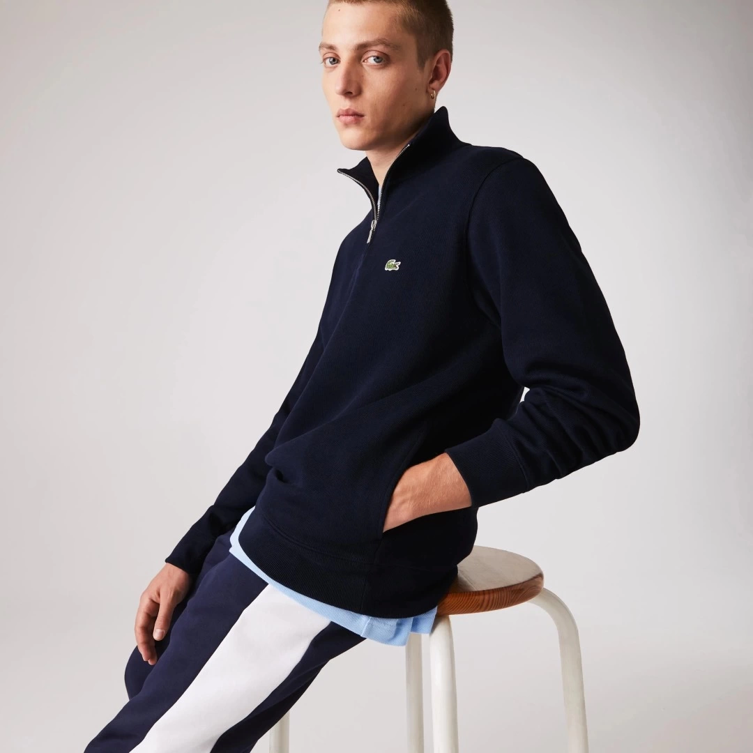 Classic Fit Yarım Fermuarlı Sweatshirt Lacivert