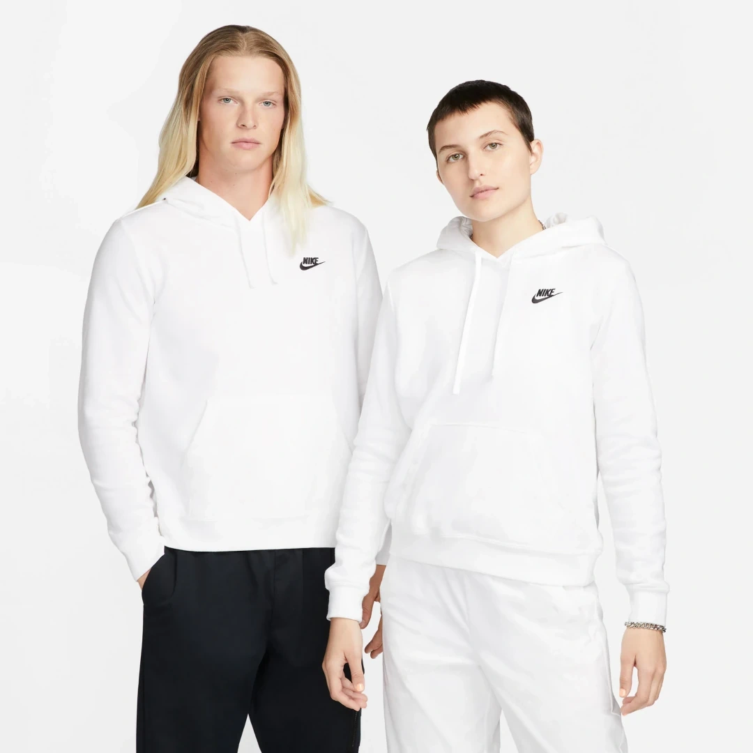 Club Fleece Kapüşonlu Sweatshirt Beyaz