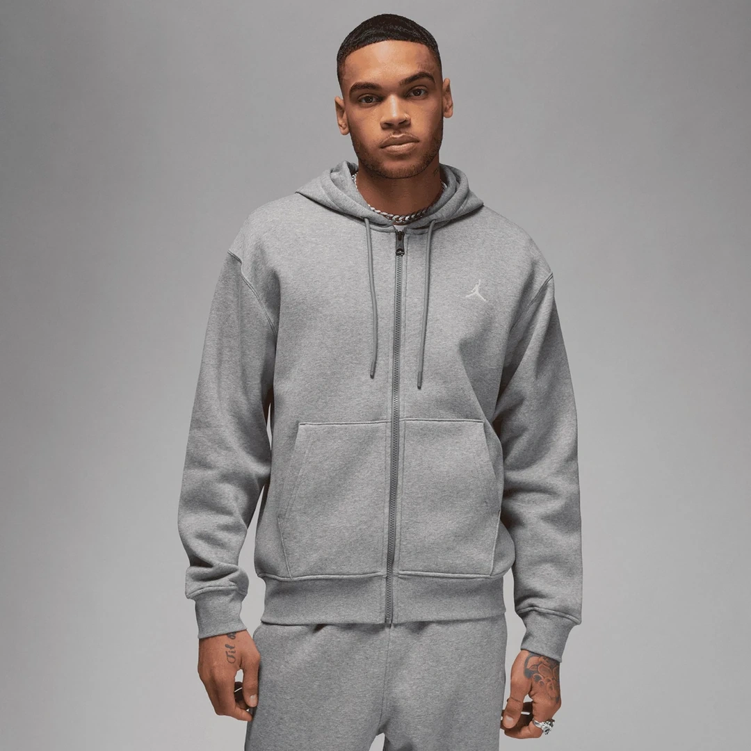 Essentials Tam Boy Fermuarlı Fleece Takım Gri