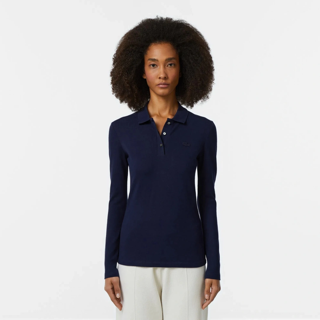 L.12.12 Classic Fit Kadın Uzun Kollu Lacivert Polo