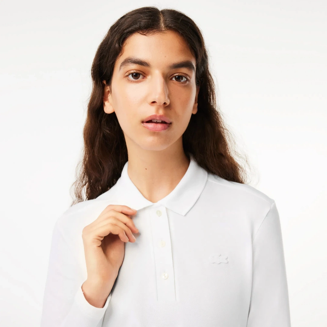 L.12.12 Classic Fit Kadın Uzun Kollu Beyaz Polo