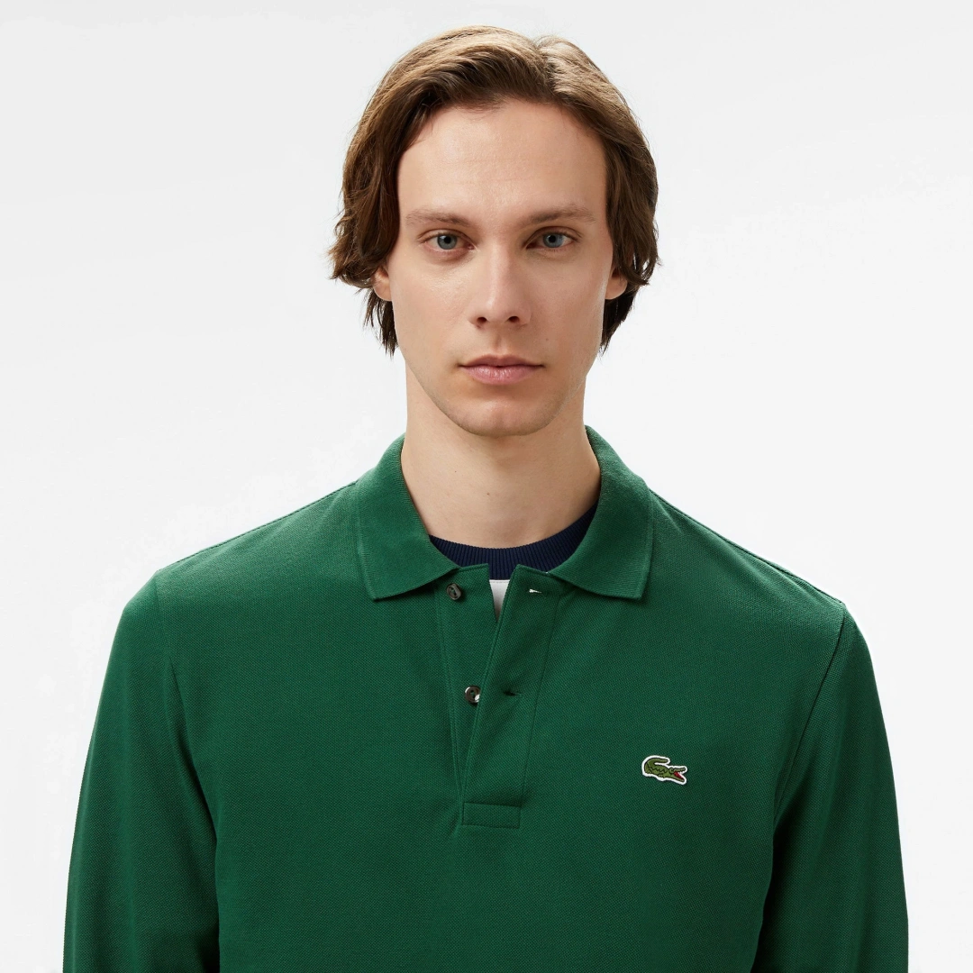 L.12.12 Classic Fit Uzun Kollu Yeşil Polo