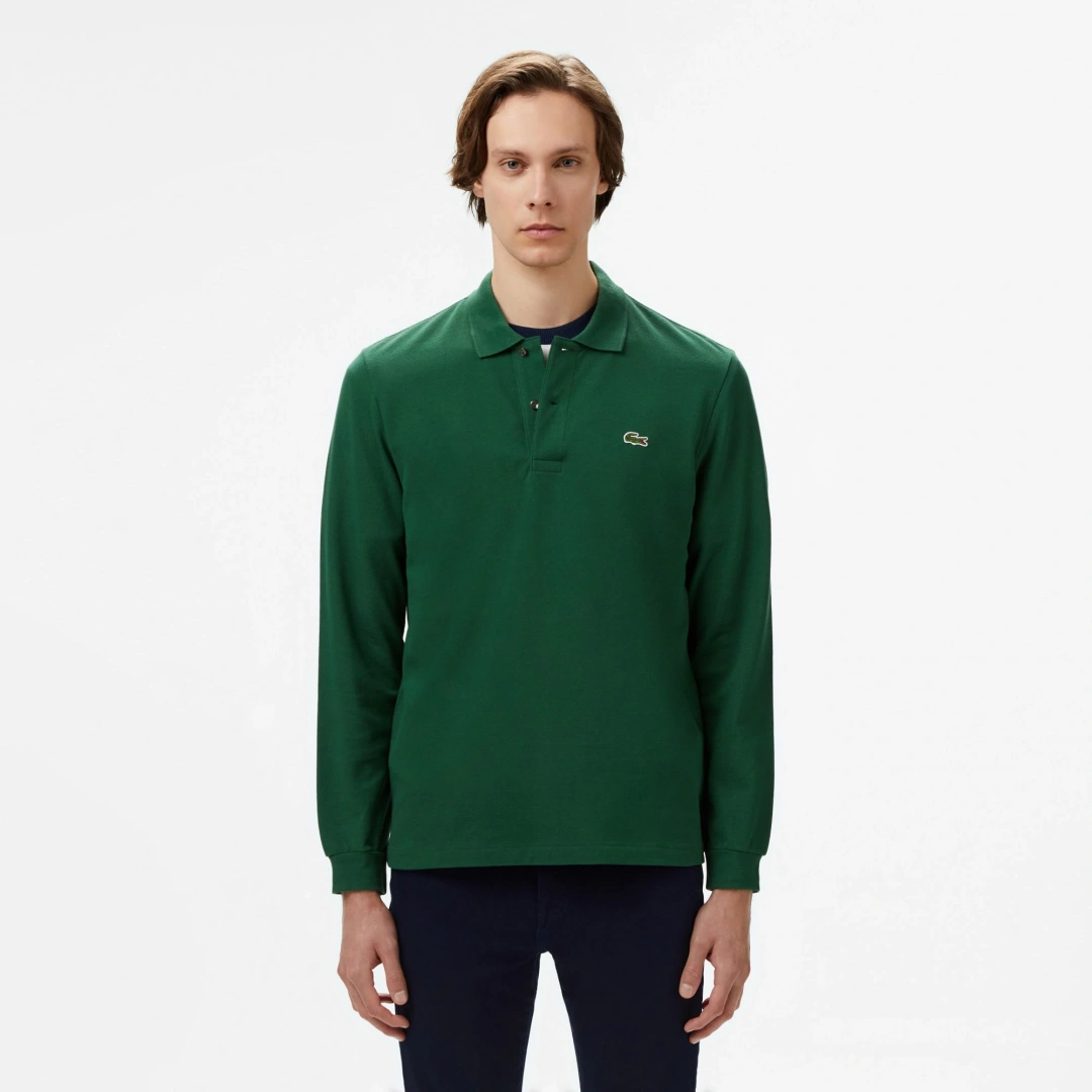 L.12.12 Classic Fit Uzun Kollu Yeşil Polo