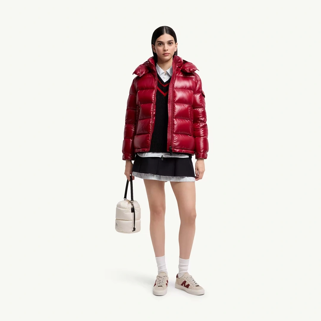 Maire Hooded Short Down Kırmızı Mont